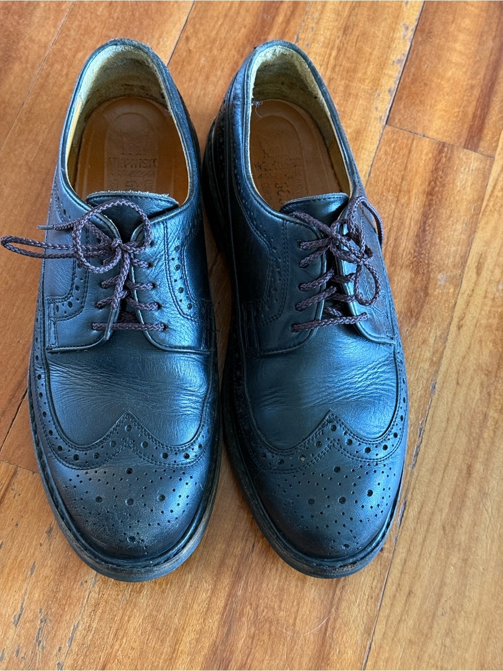 Mephisto Men’s Black Leather Wingtip Dress Shoes